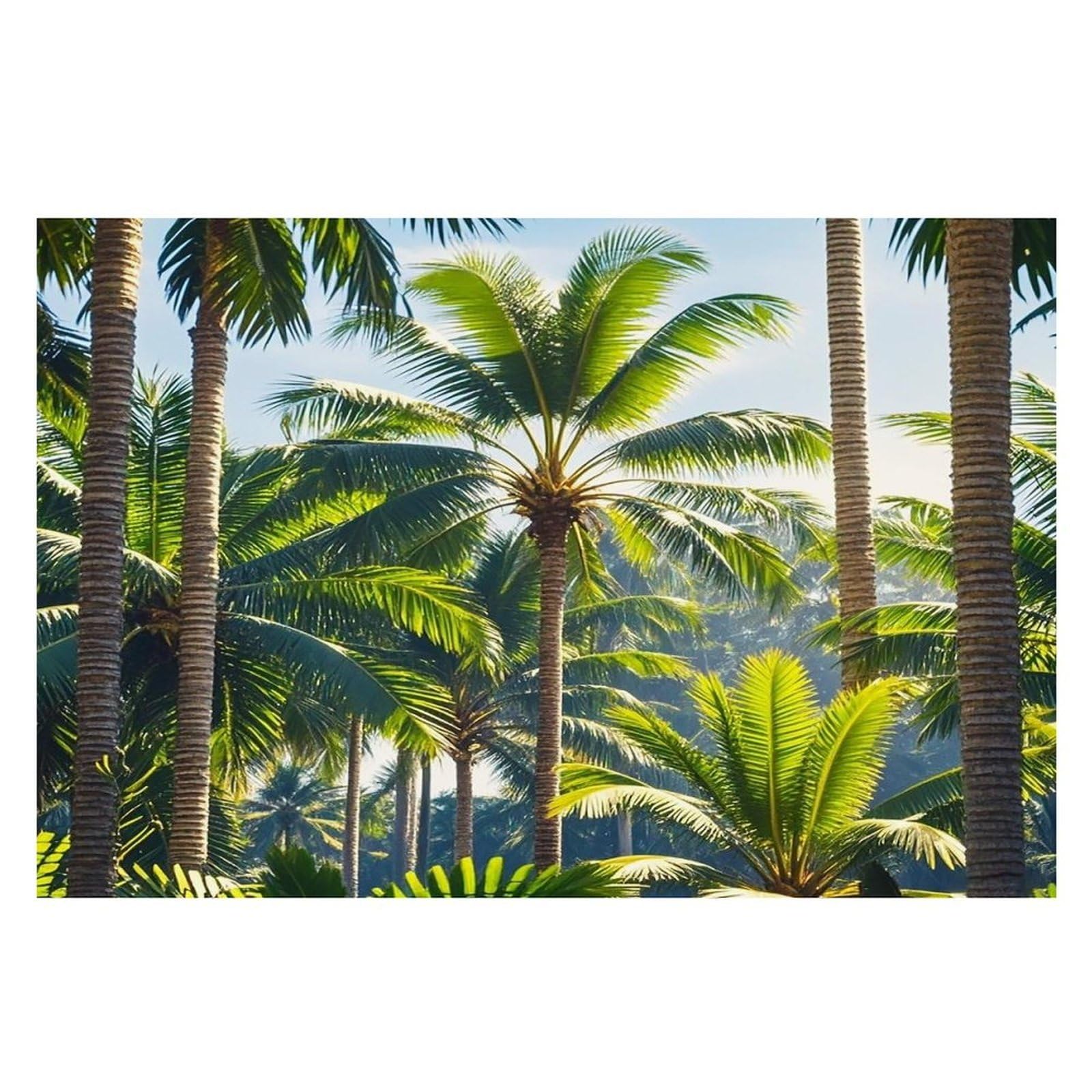 Palm Trees Placemats Flax Place Mats for Dining Table Rectangle Non-Slip Table Mats Heat Resistant Washable Placemat for Kitchen Home Decor Party Outdoor 12" X 18"