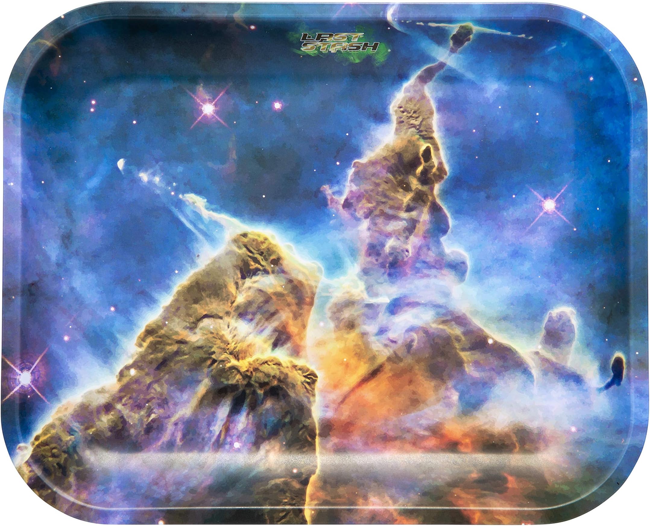 Spaced Out Metal Rolling Tray (Large 13.5"x11")