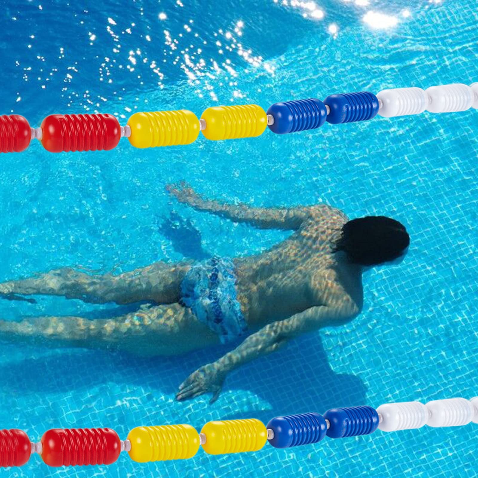 MSHGSKU Swimming Pool Safety Divider Rope, 1 2 5 7 9 10 M Long Floating Rope Lane Line, for Separating Driveways/Dangerous Areas (Color : Nylon Rope style, Size : 8m/26.2ft)