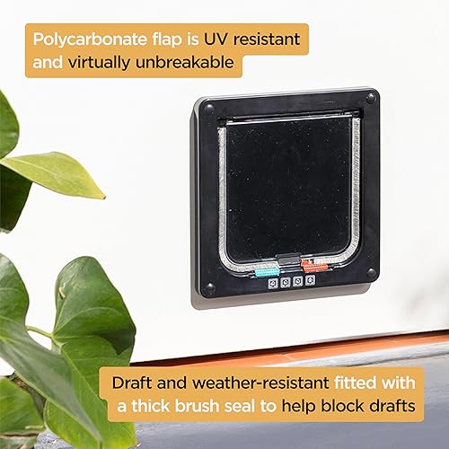 Miniatura 5 de Hakuna Pets Puerta estándar para gatos y mascotas pequeñas, pequeña, negra, mascotas de hasta 11 libras.