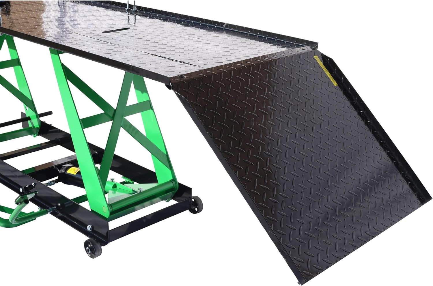 Hydraulic Motorcycle Lift 1000 Lb Capacity Jack Stand Lift Hoist Workshop Repair Table Adjustable Height Mobile Motorcycle Ramp Removable Green