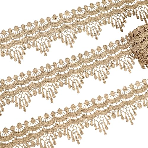 Cinta de encaje negro Venecia bordado de hojas para costura, vestido de novia de boda, decoración del hogar (2.7 pulgadas2.8 in 4.5 yardas)