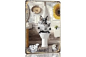 Boston Terrier Dog Sign Bathroom Decor