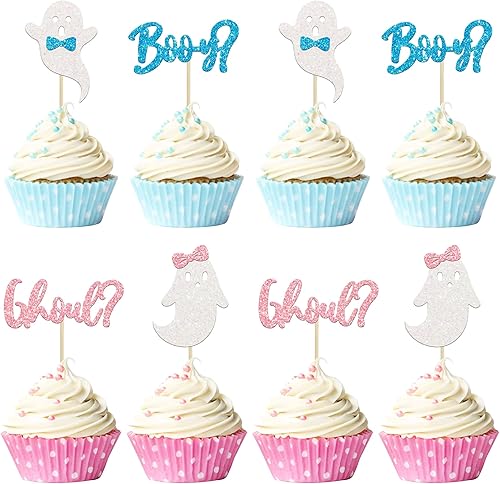 Miniatura 157 de Gyufise 24 adornos para cupcakes de Halloween con calabaza, fantasma, purpurina negra, decoraciones para cupcakes para niños, decoración de fiesta