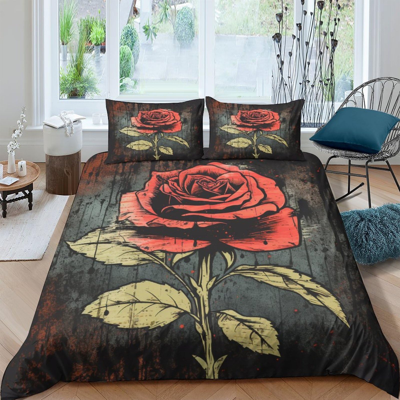 Housses de couettes roses anciennes en microfibre premium 200x200cm