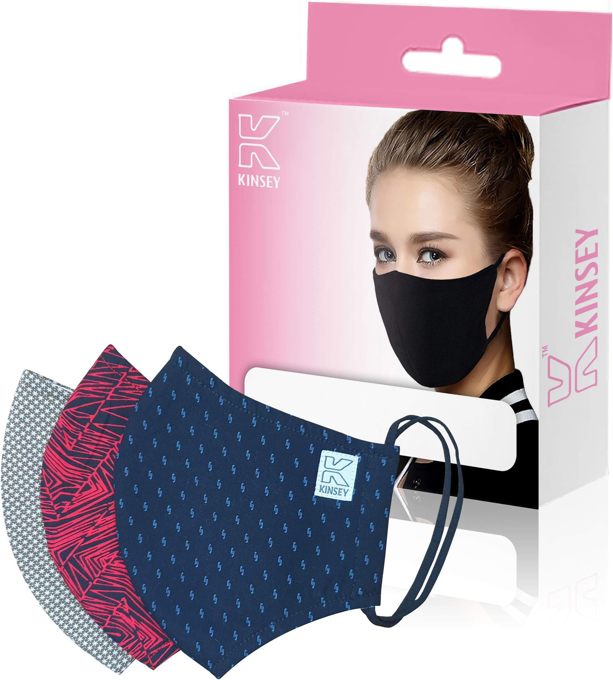 KINSEY Face Mask -Washable & Reusable Woman KKI-1 Pack of 3