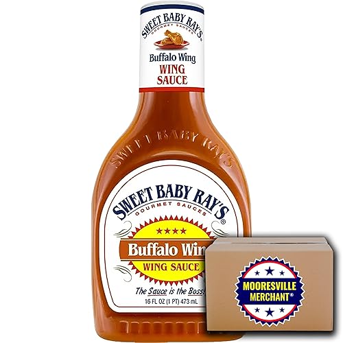 Sweet Baby Ray's Buffalo Wing Sauce, 16 onzas, 3 botellas con calcomanía Mooresville Merchant