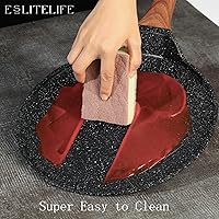 Vista 7 de ESLITE LIFE Juego de sartenes antiadherentes para crepas con esparcidor, sartén plana con revestimiento de granito de 9.5 y 11 pulgadas, sartén