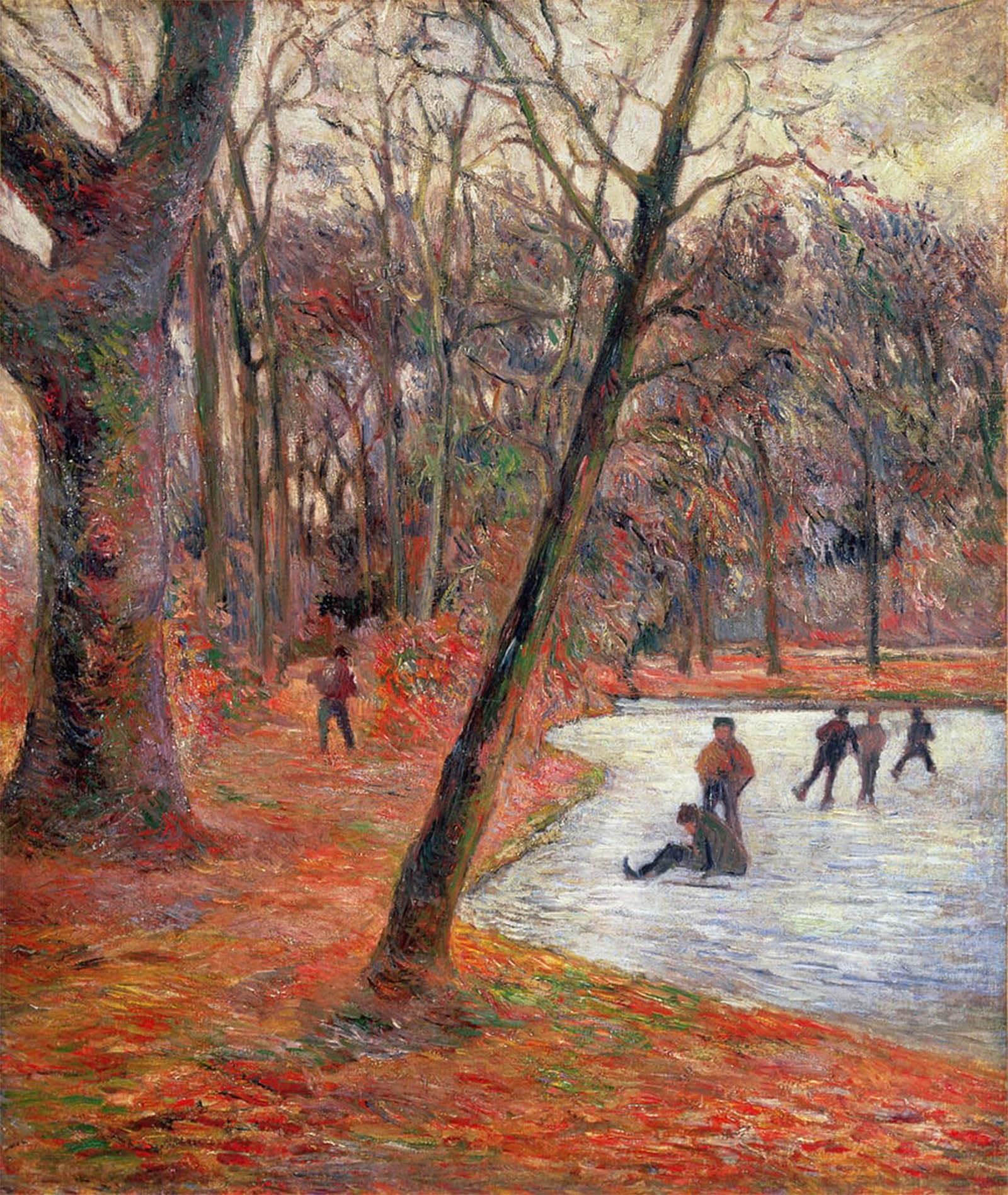 SERENDIPITP Abstract Painting Mural Print Picture Wall Decor Painting Skaters in Frederiksberg Park by Paul Gauguin Vintage Wall Artwork for Home Decor 60x90cm