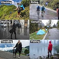 Vista 4 de Potosala Paquete de 2 chaquetas de lluvia, poncho de lluvia, reutilizables, impermeables, impermeables, para lluvia (EVA), transparentes, unisex