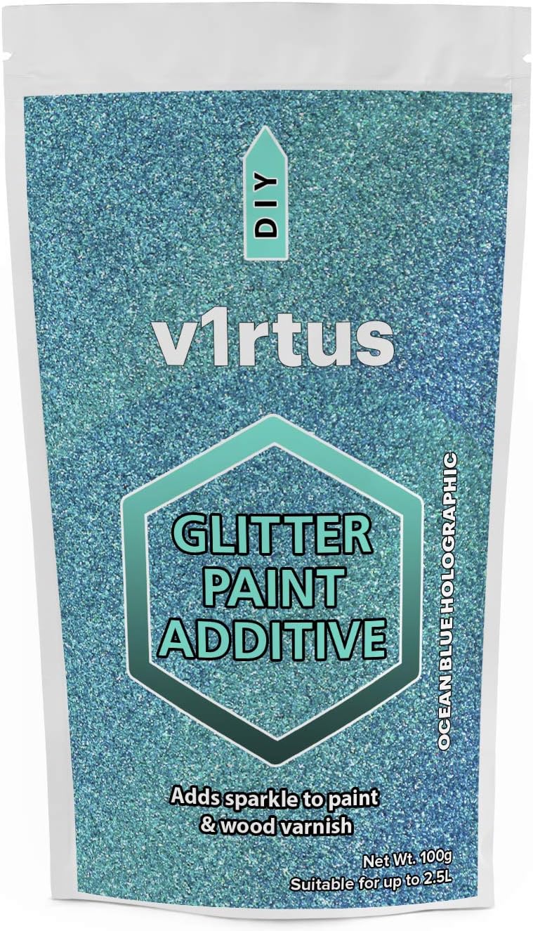 v1rtus Glitter Paint ADDITIVE 100g / Ocean Blue Holographic