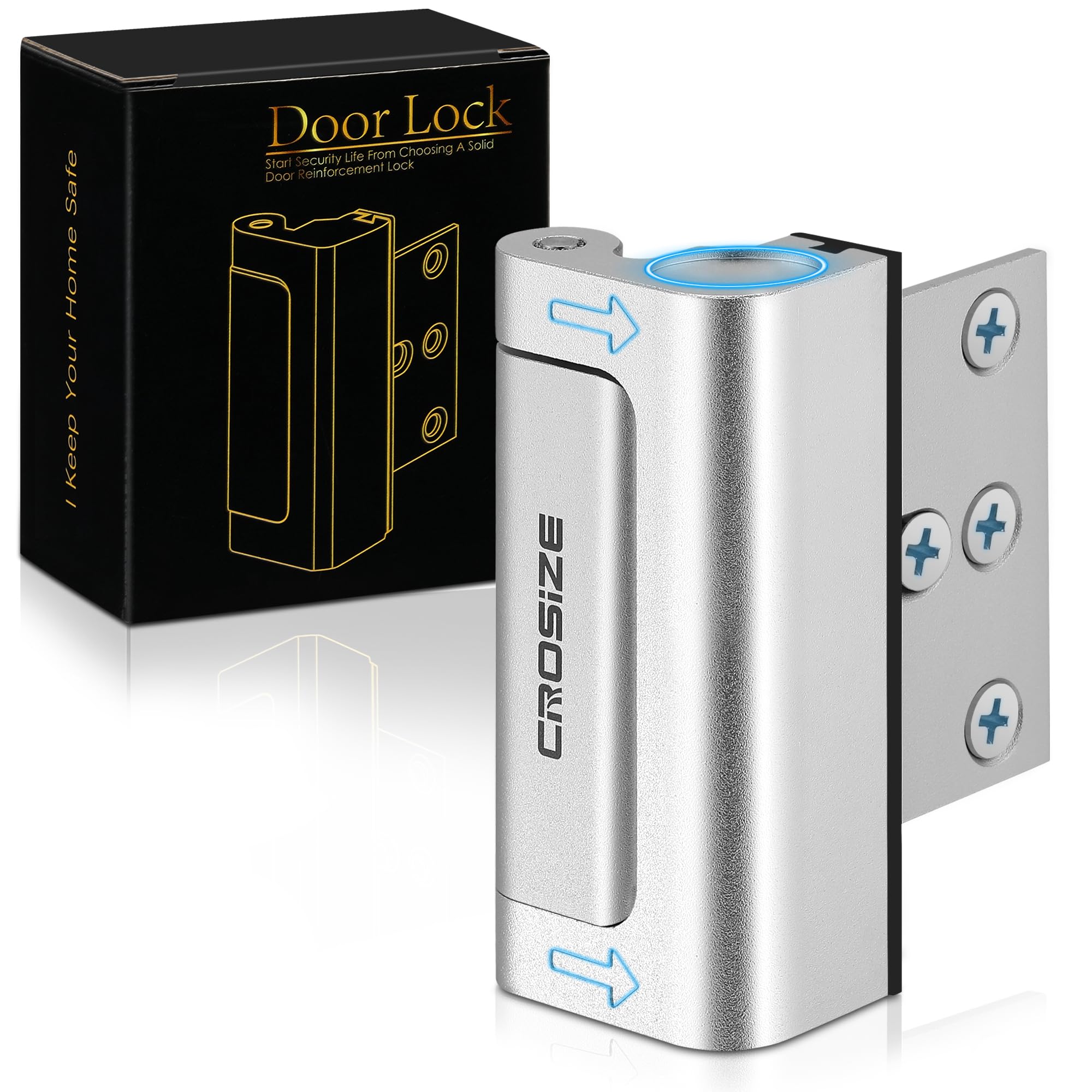 Buy Home Security Door Lock, Upgraded Metal Door Reinforcement Lock for