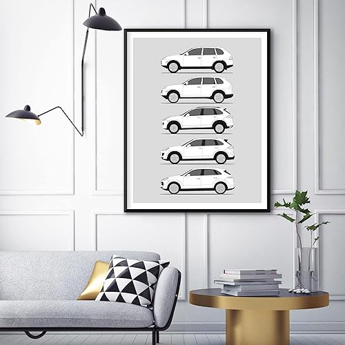 Miniatura 9 de Porsche 911 Turbo Inspired Poster Print Wall Art Handmade Decor of Porsche 911 Turbo 930 964 993 996 997.1 991 992 Generations History Evolution