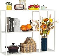 Vista 12 de DCLRN Mesa consola blanca con estante de almacenamiento, perfecta para entrada, vestíbulo, pasillo, sofá, sala de estar, bar y cocina