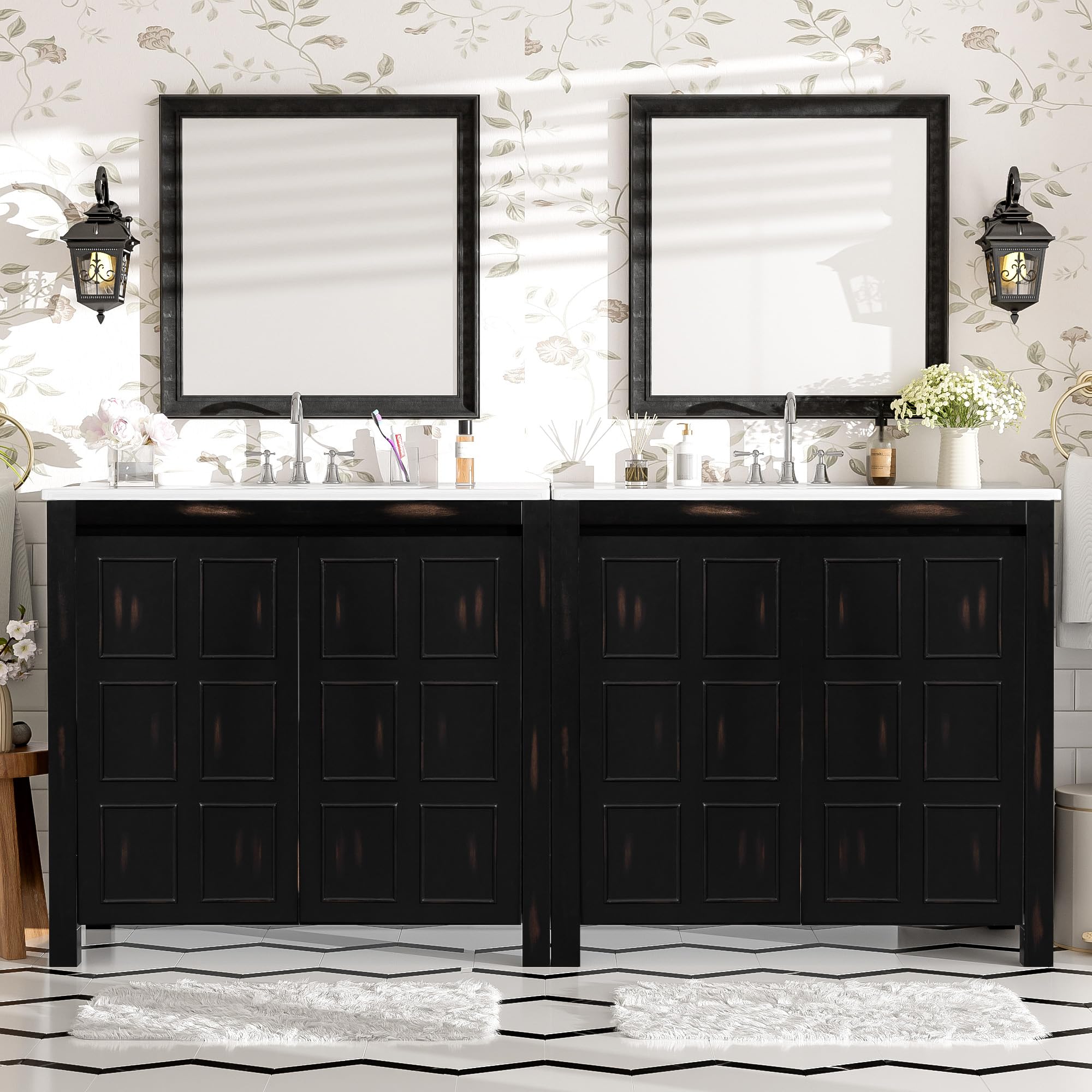 LUMISOL 72 Inch Bathroom Vanity with Double Sink