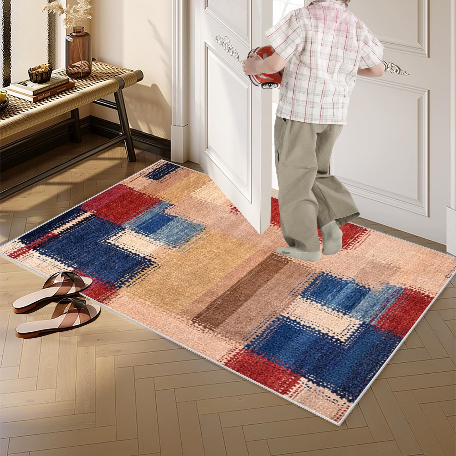 Dywan do długiego korytarza 80 x 500 cm antypoślizgowy chodnik kuchenny Chłonny dywanik wejściowy dywanik do przedpokoju, dywanik do kuchni, salonu, sypialni