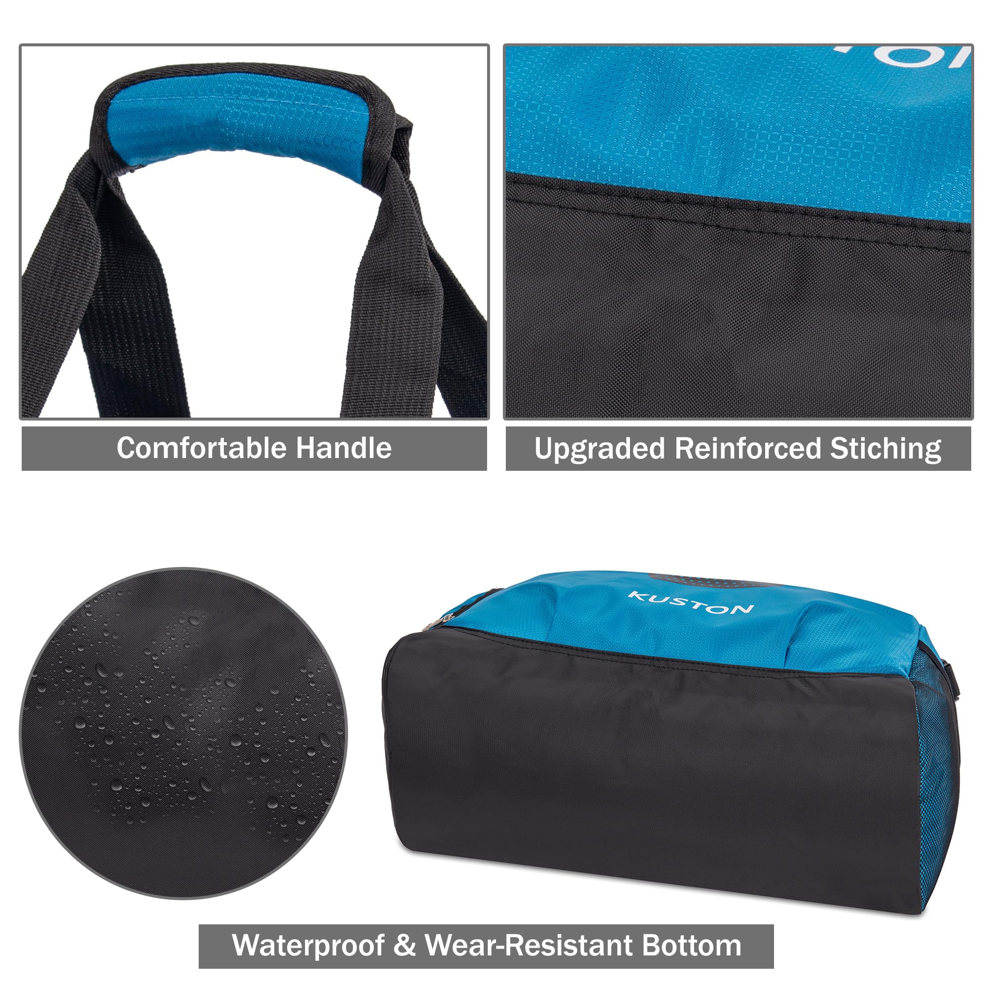 Bolsa portátil con cordones de zapatos, bolsa de gimnasio para hombres y mujeres, bolsa de viaje con equipaje de mano de pequeña capacidad, Azul, Deportivo