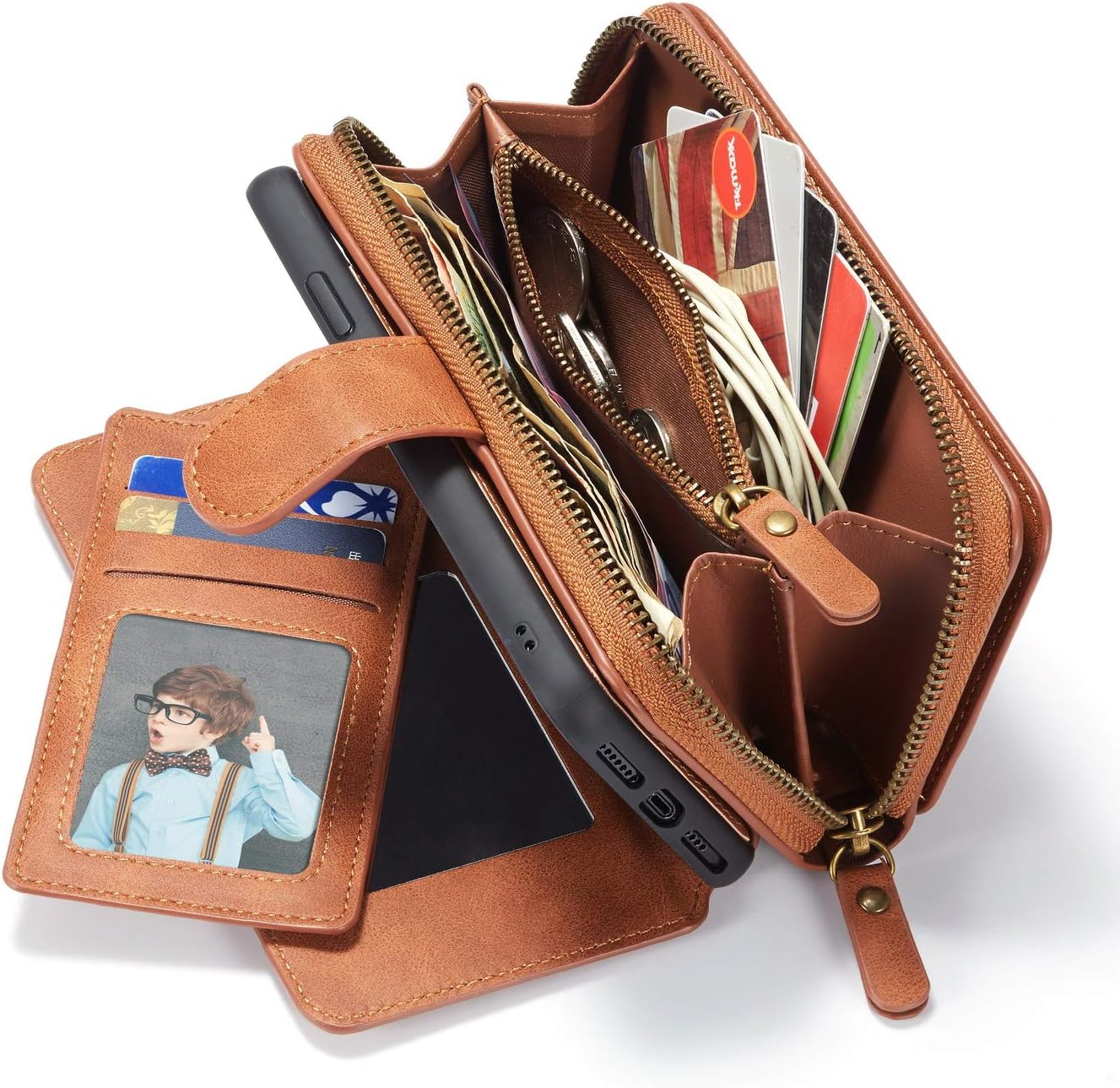 Uр Tо 40% оƒƒ Urvoix for iPhone 11 Pro Max Wallet Case Premium Leather Zipper Purse with Strap, Detachable Removable Magnetic Case with Card Holder Flip Cover for iPhone 11 Pro Max(6.5-inch Display), Brown TOP оƒƒERS Urvoix for iPhone 11 Pro Max Wallet Case Premium Leather Zipper Purse with Strap, Detachable Removable Magnetic Case with Card Holder Flip Cover for iPhone 11 Pro Max(6.5-inch Display), Brown