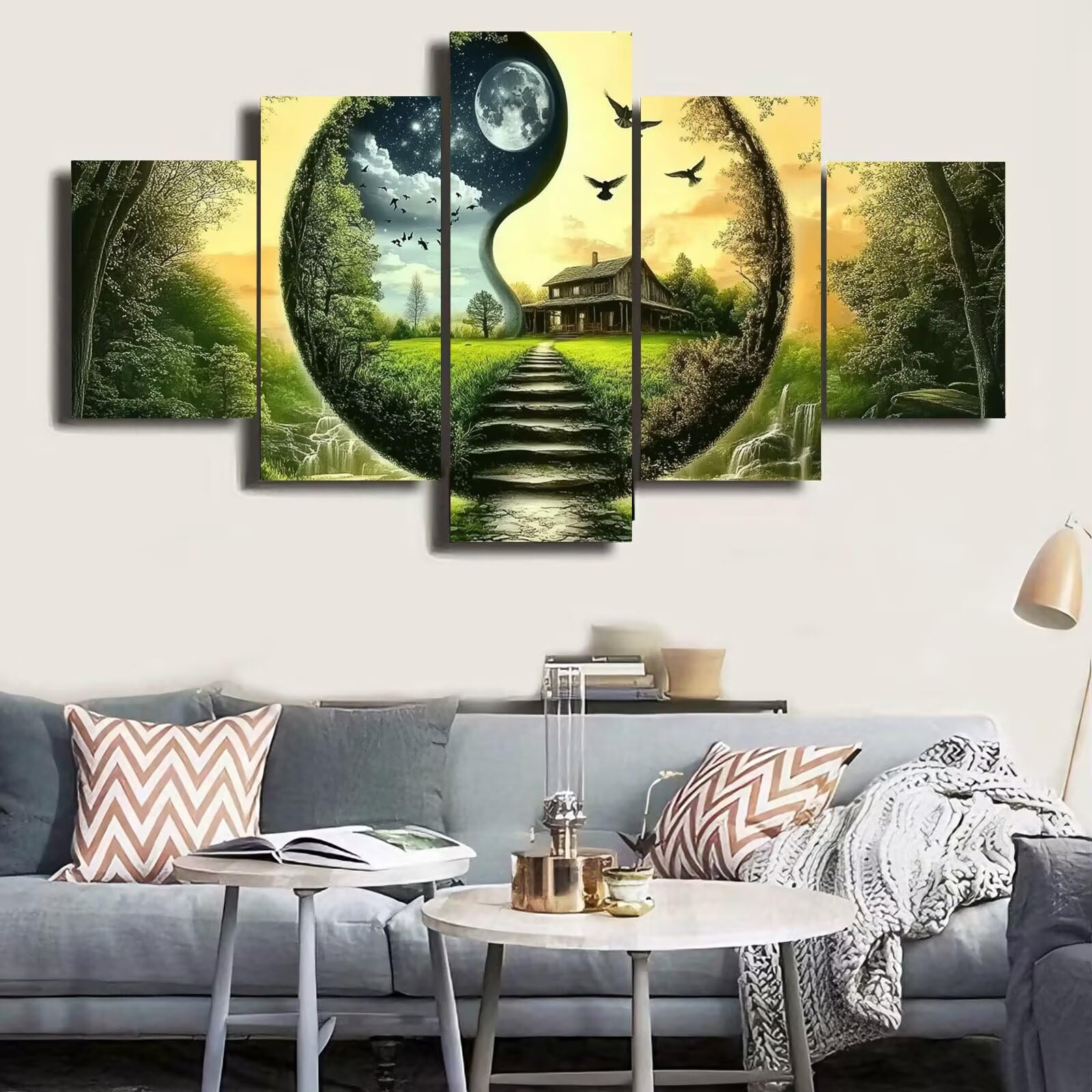 Duża sztuka diamentowa dla dorosłych, 5 sztuk 100 x 200 cm / 39 x 79 cali 5D, obraz diamentowy, Tai Chi, DIY, pełne wiercenie, cekiny, kryształy, zestawy artystyczne, do malowania po numerach, dla