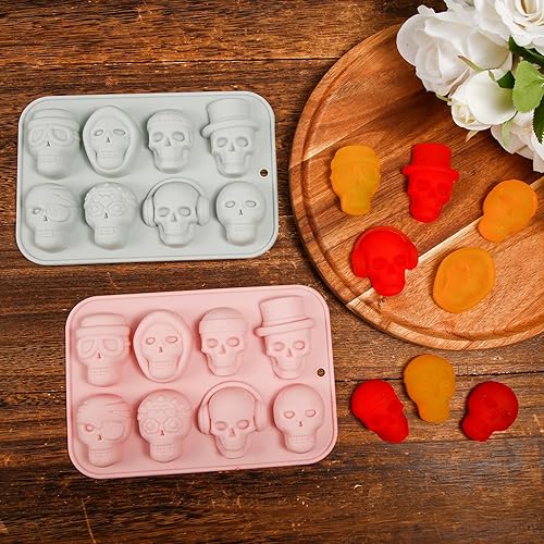 Miniatura 6 de 2 moldes para dulces de Halloween, molde de silicona para dulces de chocolate de Halloween, molde de silicona para calavera, moldes para hornear,