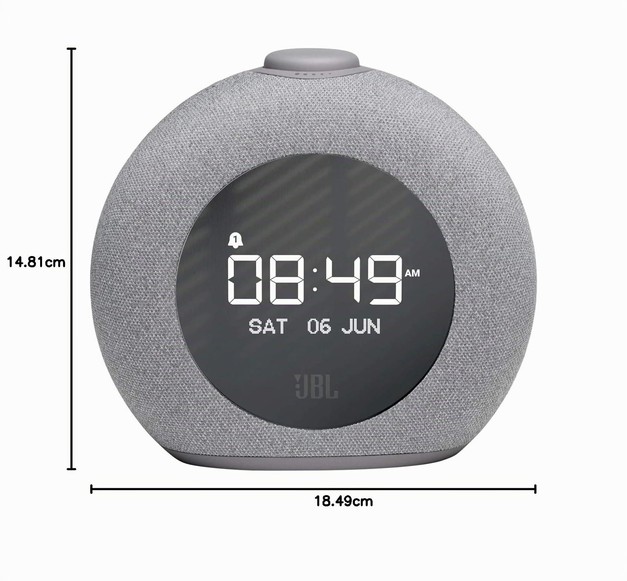 JBL Horizon 2 Altavoz, radio DAB/DAB plus/FM despertador con Bluetooth en diseño redondo y con luz LED ambiental, color gris