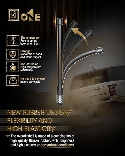 Miniatura 5 de Antena de fibra de carbono KEYO1E compatible con Ford F150 1997-2024  Reemplazo de antena de goma flexible y resistente de 7.9 pulgadas  Diseñada