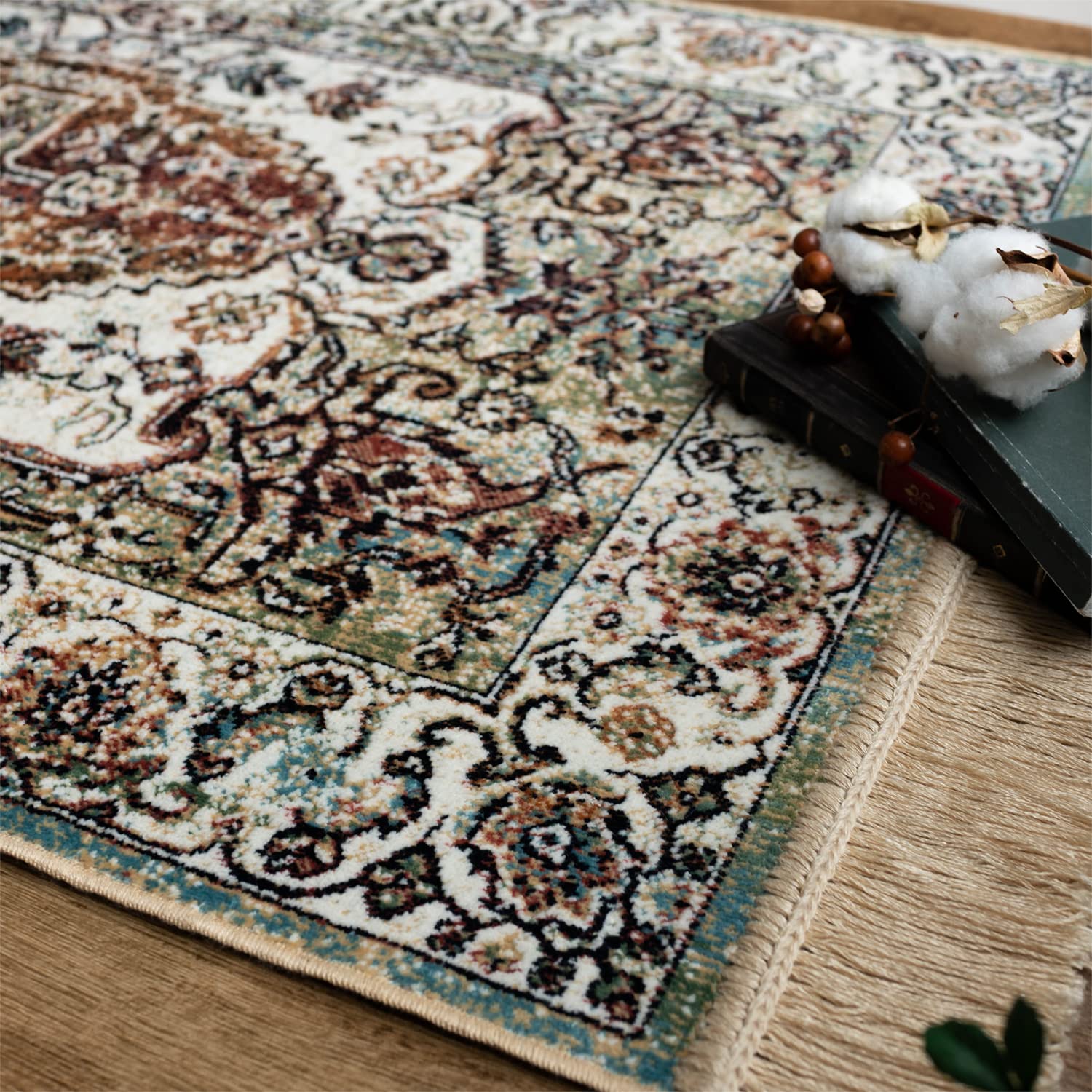 サヤンサヤン アンティーク 風 ラグ 135×195 約 1.5畳 ヴィンテージ