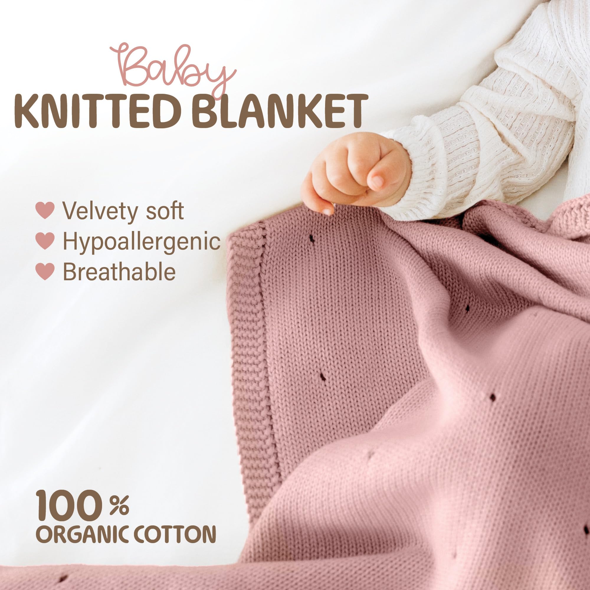 Merle Toys® Premium Cotton Baby Blanket for Newborn Soft GOTS & OEKO-TEX Certified, 100% Organic Cellular Blankets Baby - Image 2