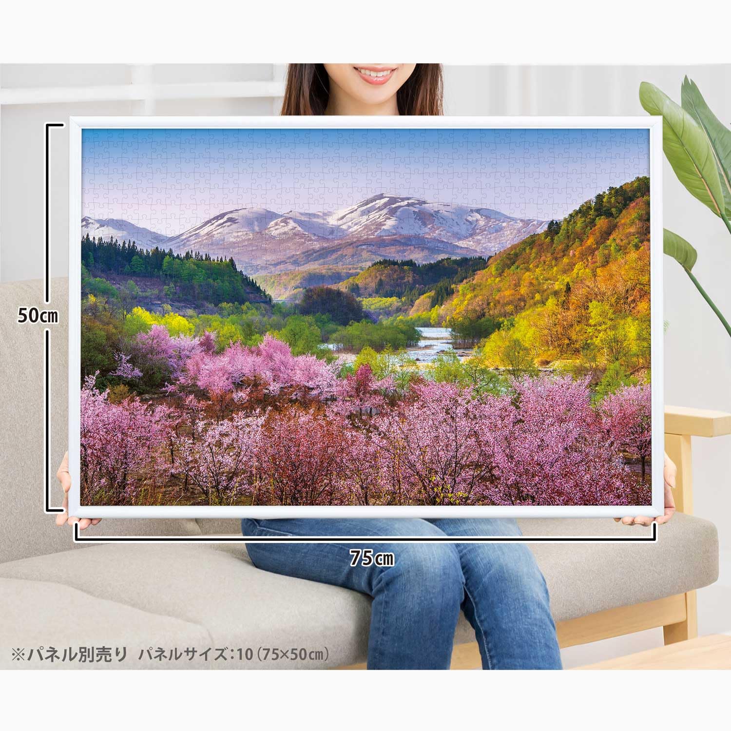 Amazon | 1000-910 日本風景 春茜 月山と大山桜 (山形県) 1000