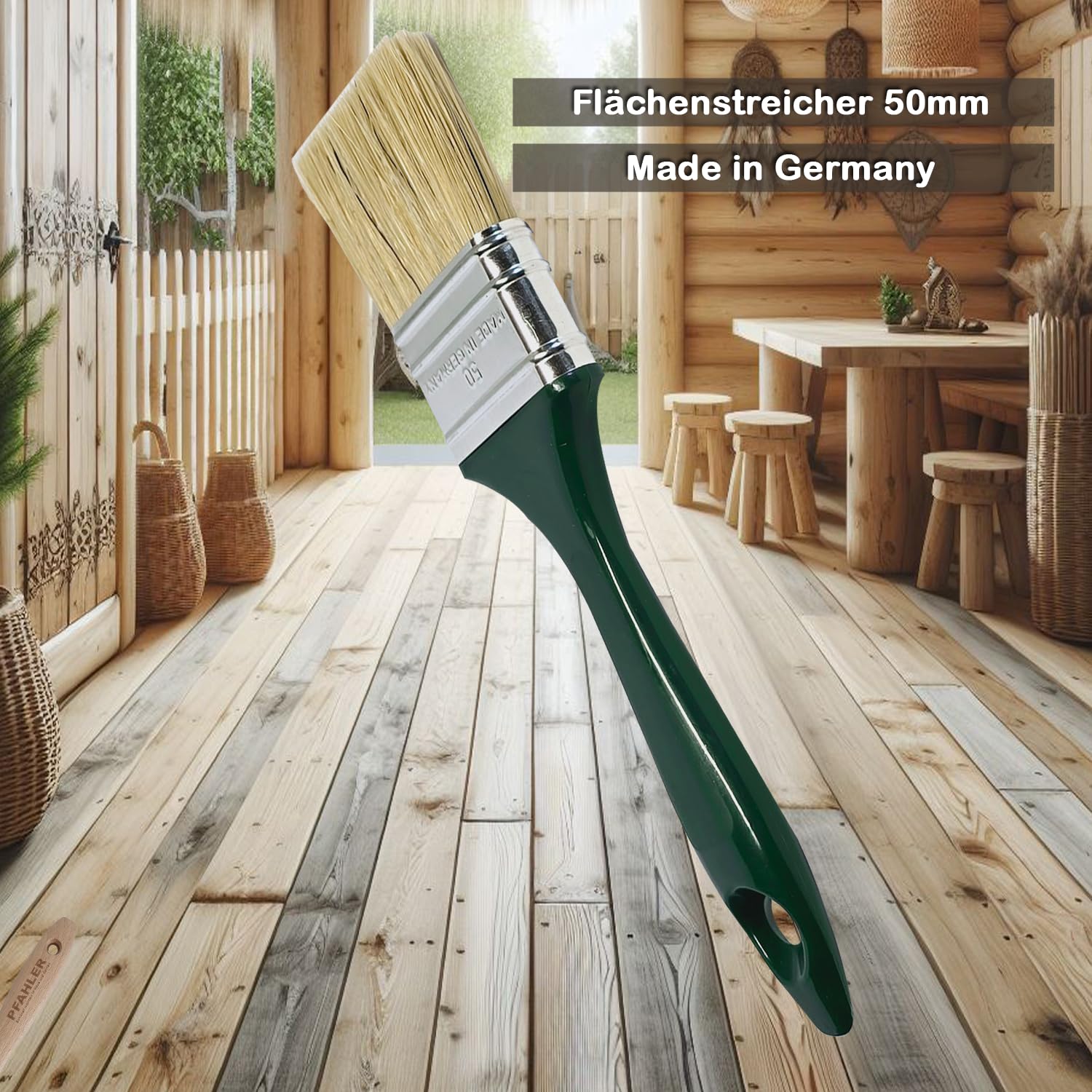 Osmo Gartenmöbel Pflegeset Holz-Entgrauer 500 ml Teak-Öl 007 0,375 l Schleifvlies Wurzelbürste Flächenstreicher 50 mm PFAHLER-Pinsel