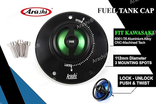 Miniatura 6 de Arashi Cubierta CNC para tanque de combustible sin llave para Kawasaki Ninja ZX10R / ZX1400 / ZX14R / ZZR1400 / ZX6R ZX636 / ZX6RR / ZX9R / ZZR1200