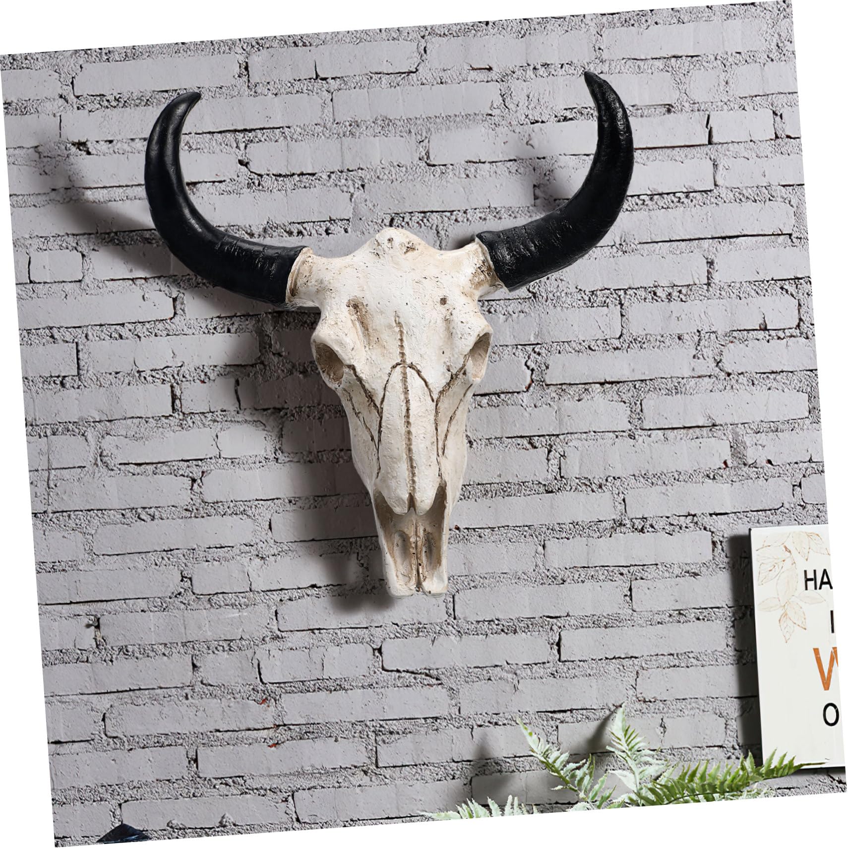 ULDIGI 2 Pièces d'Halloween goodies halloween decoration mural crâne de corne de vache synthétique crâne de vache réel bœuf ours tenture murale atsem projets d'art