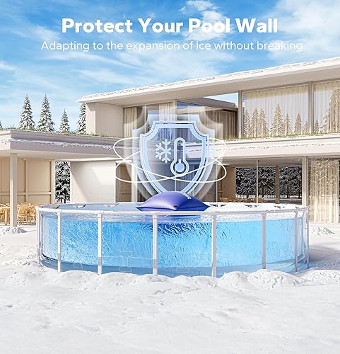 Miniatura 2 de Almohadas de piscina para piscinas sobre el suelo, ecualizador de hielo para invierno, 0.020 in, funda de aire ultra gruesa para invierno, kit de