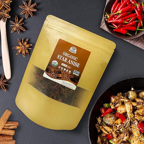 Miniatura 6 de 52USA Anís estrellado orgánico, 4 onzas (paquete de 1), anís estrellado chino verificado sin OMG, cápsulas de anís estrellado seco para té y hornear