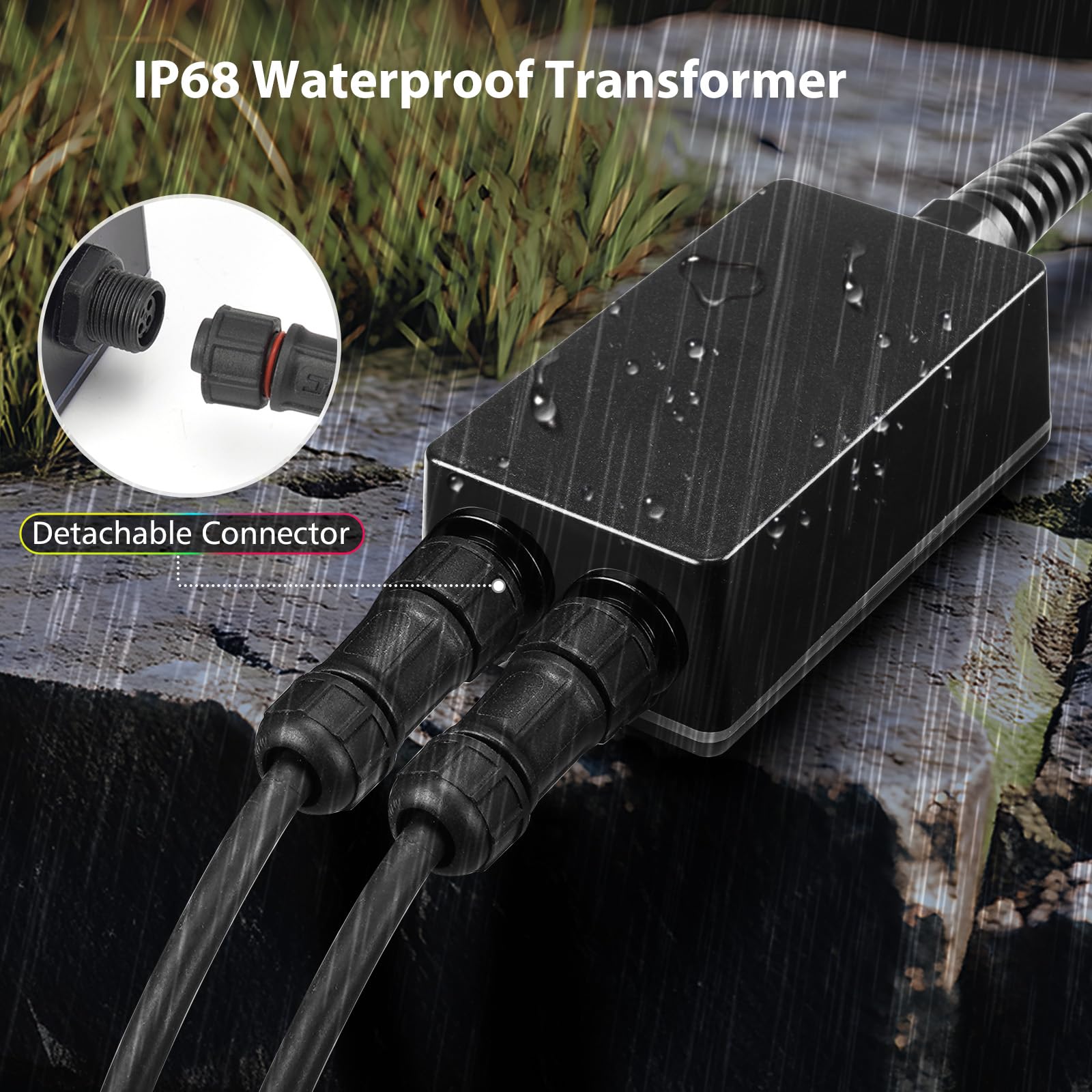 Luci per Laghetto Subacquea con 12V Trasformatore e Timer, 6W Faretti LED Laghetto con Controllo APP, Luci per Laghetto Sommerse IP68 Impermeabile per Fontana Cascata Giardino Acquario Set 2