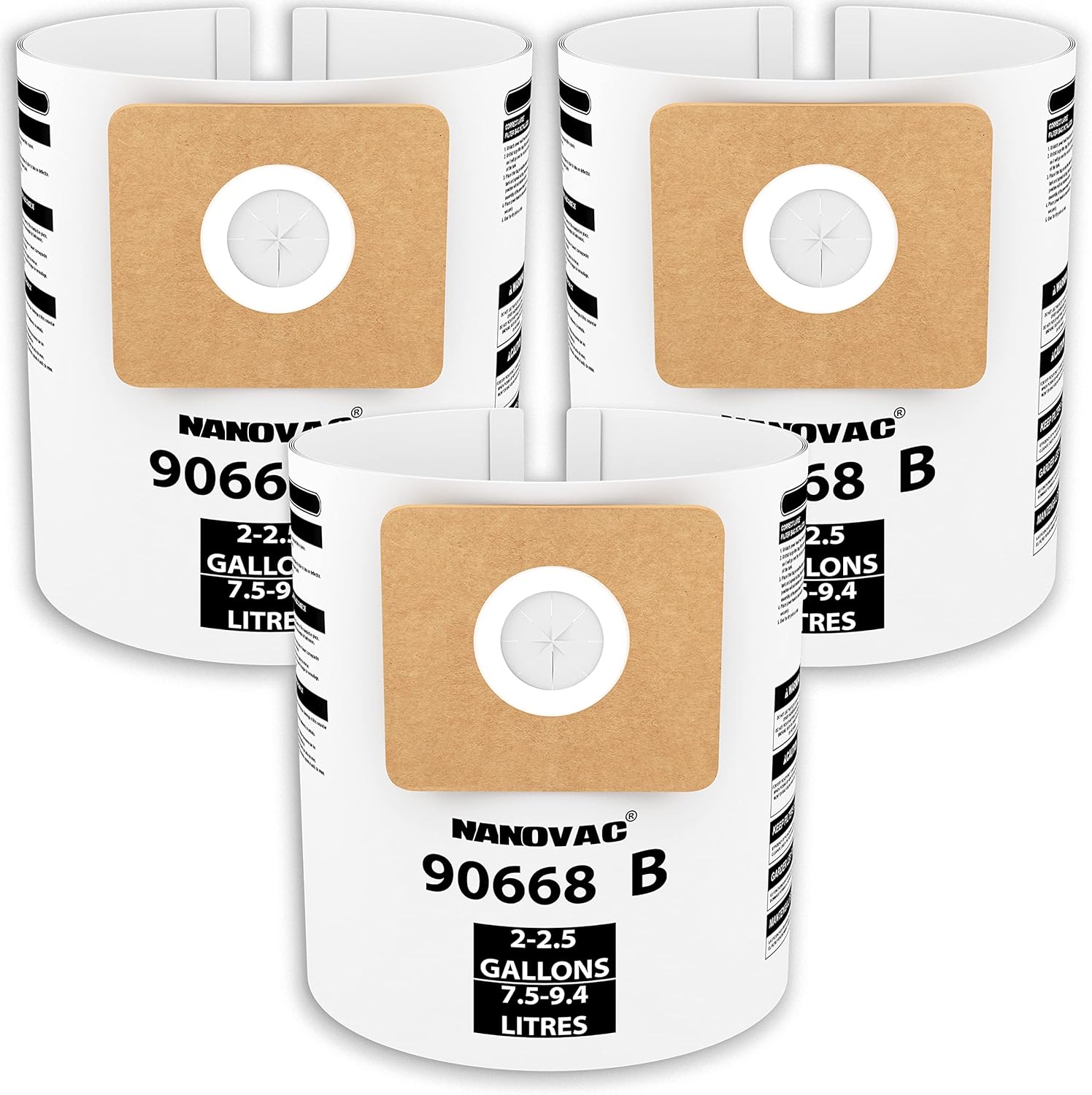 Fits Shop Vac Bags 2.5 Gallon Type B Compatible Small 2