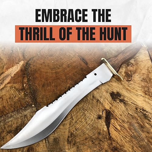 Miniatura 9 de Perking Knife - Cuchillo de caza de hoja fija de 12 pulgadas con vaina, cuchillo de hoja fija afilada hecho de acero inoxidable al carbono con mango