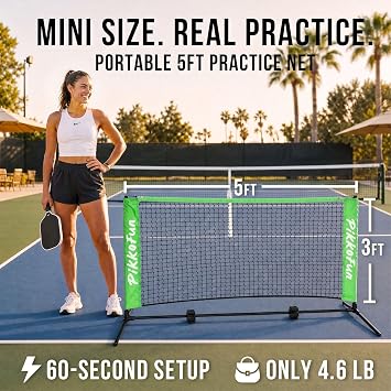 Mini Pickleball Net, 5 FT Portable Dink Practice Net