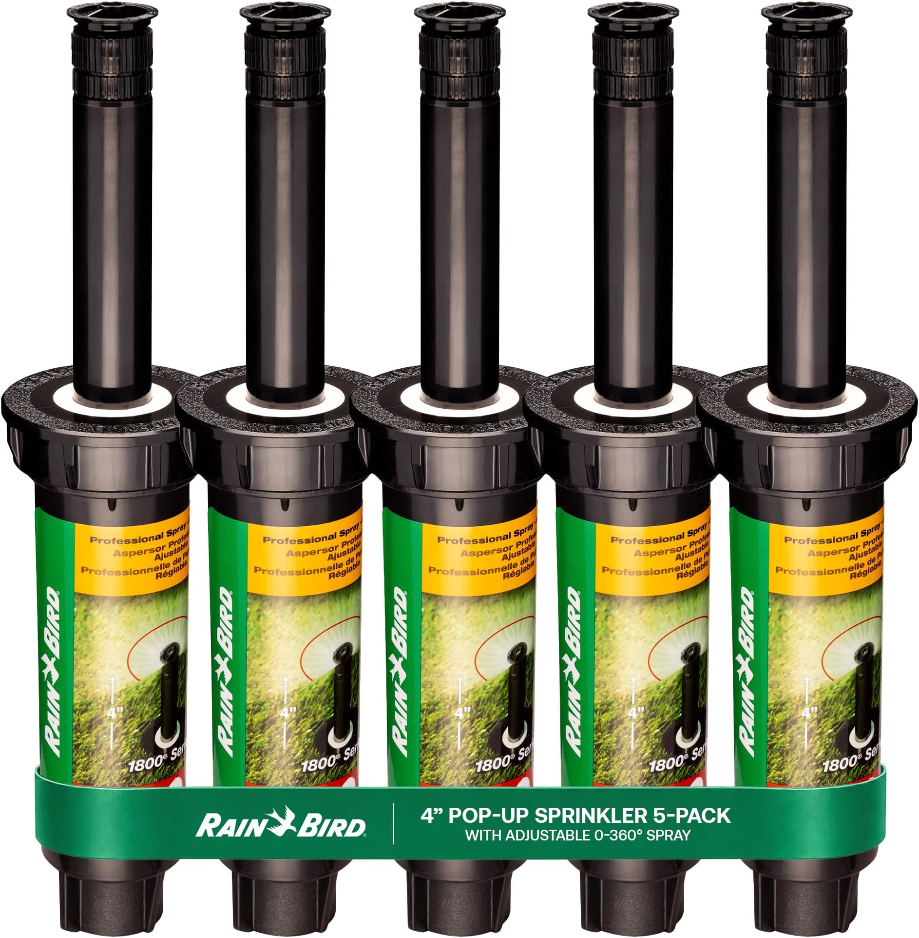 1804VAN - 4" Professional Pop-up Sprinkler - 5 Pack - Adjustable Pattern (0 to 360 Degrees)