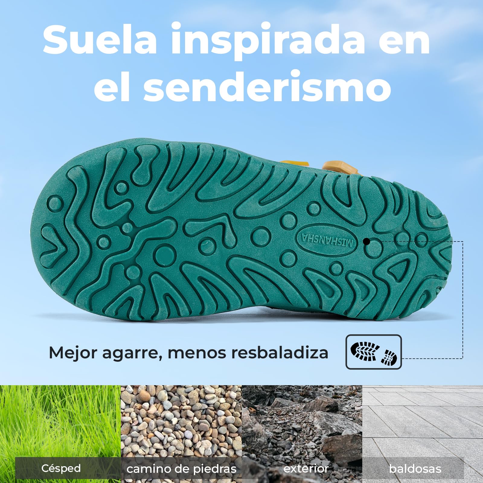 Mishansha Sandalias Niño Niña Trekking con Puntera Cerrada, Transpirables y Antideslizantes, Tallas 24-38 — view 7