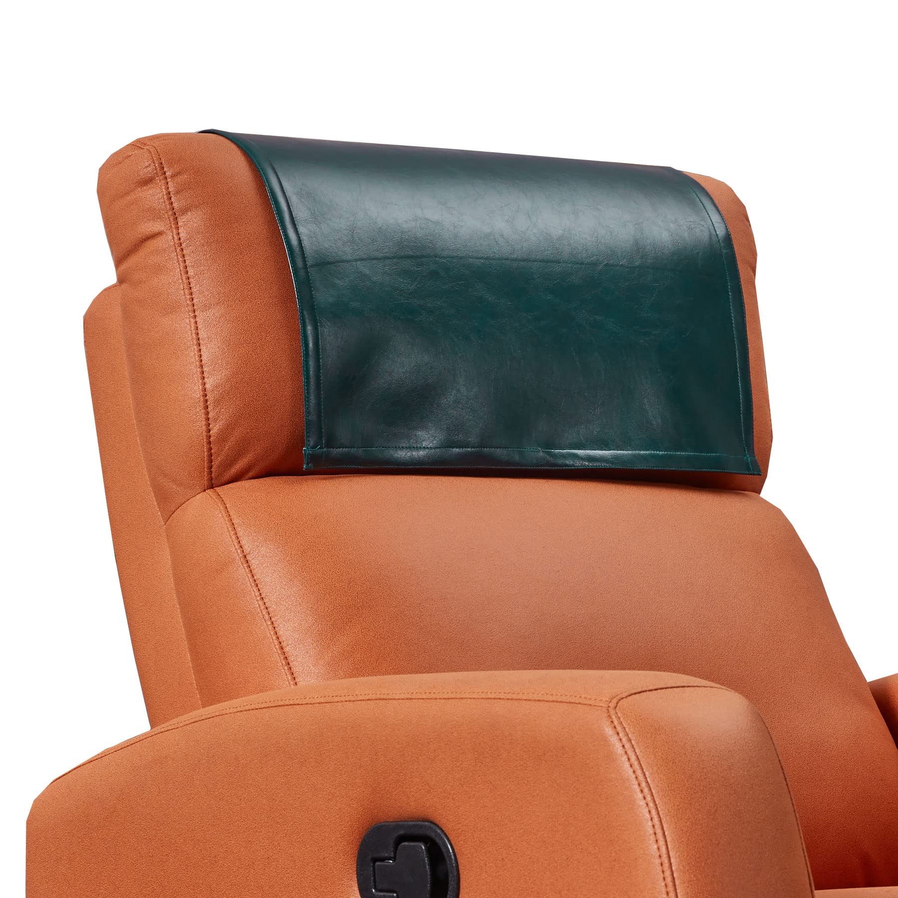 Hittun Non Slip Recliner Headrest Protector Washable Faux Leather Headrest Covers for Recliner Chair Waterproof Couch Head Rest Covers for Sofa,Furniture,Office Chair,Theater Seat (Green) โ image 1
