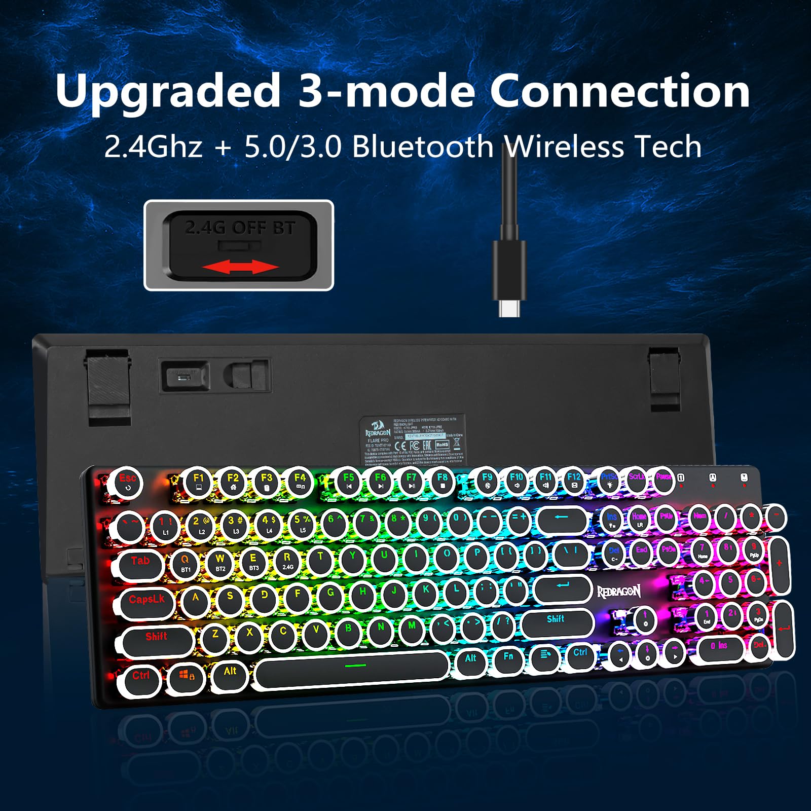 Redragon Tastiera per macchina da scrivere k710