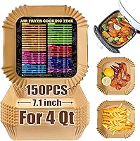 Vista 1 de Forros para freidora de aire de 4 cuartos para freidora de aire Chefman, forros desechables de 7.1 pulgadas para freidora de aire instantánea Vortex