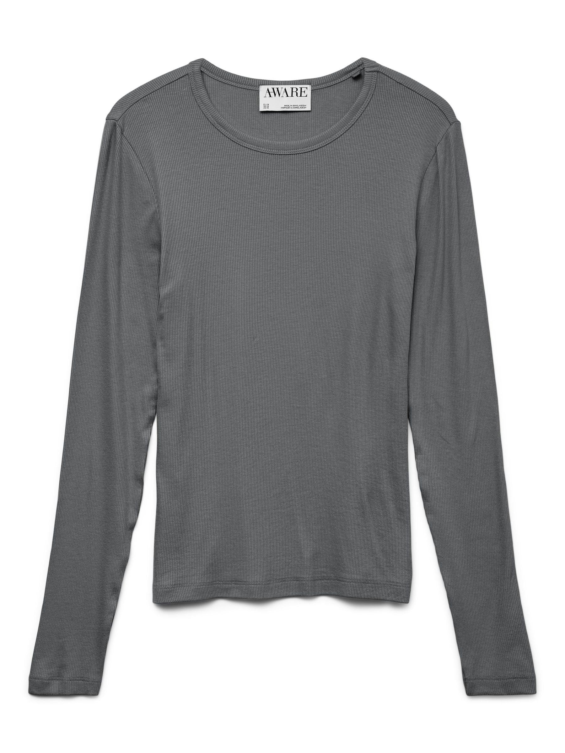 VERO MODA Awirwina LS O-Neck Top Noos, Medium Grey Melange, XXL