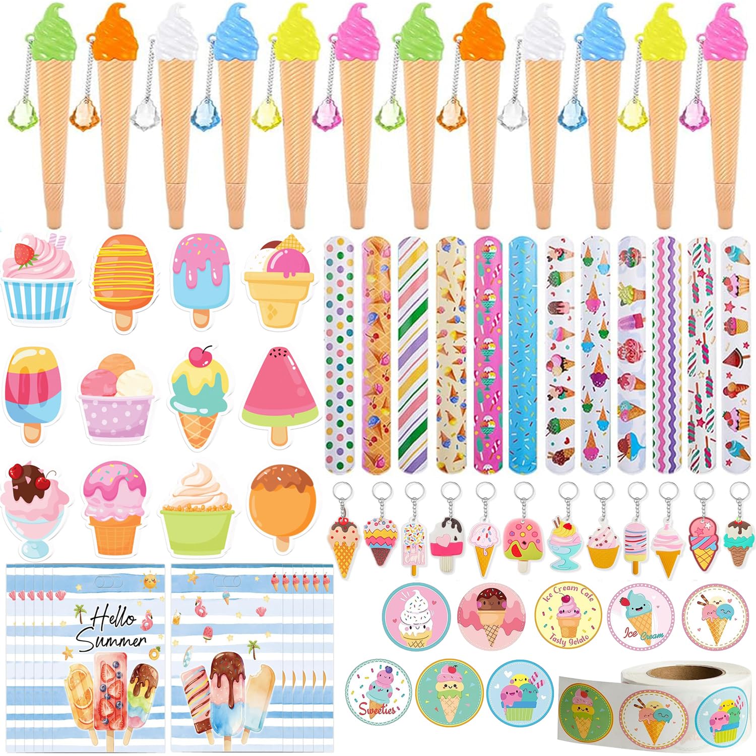 Ice Cream Party Gifts Supplies Set for Birthday Decor Goodie Bag Filles