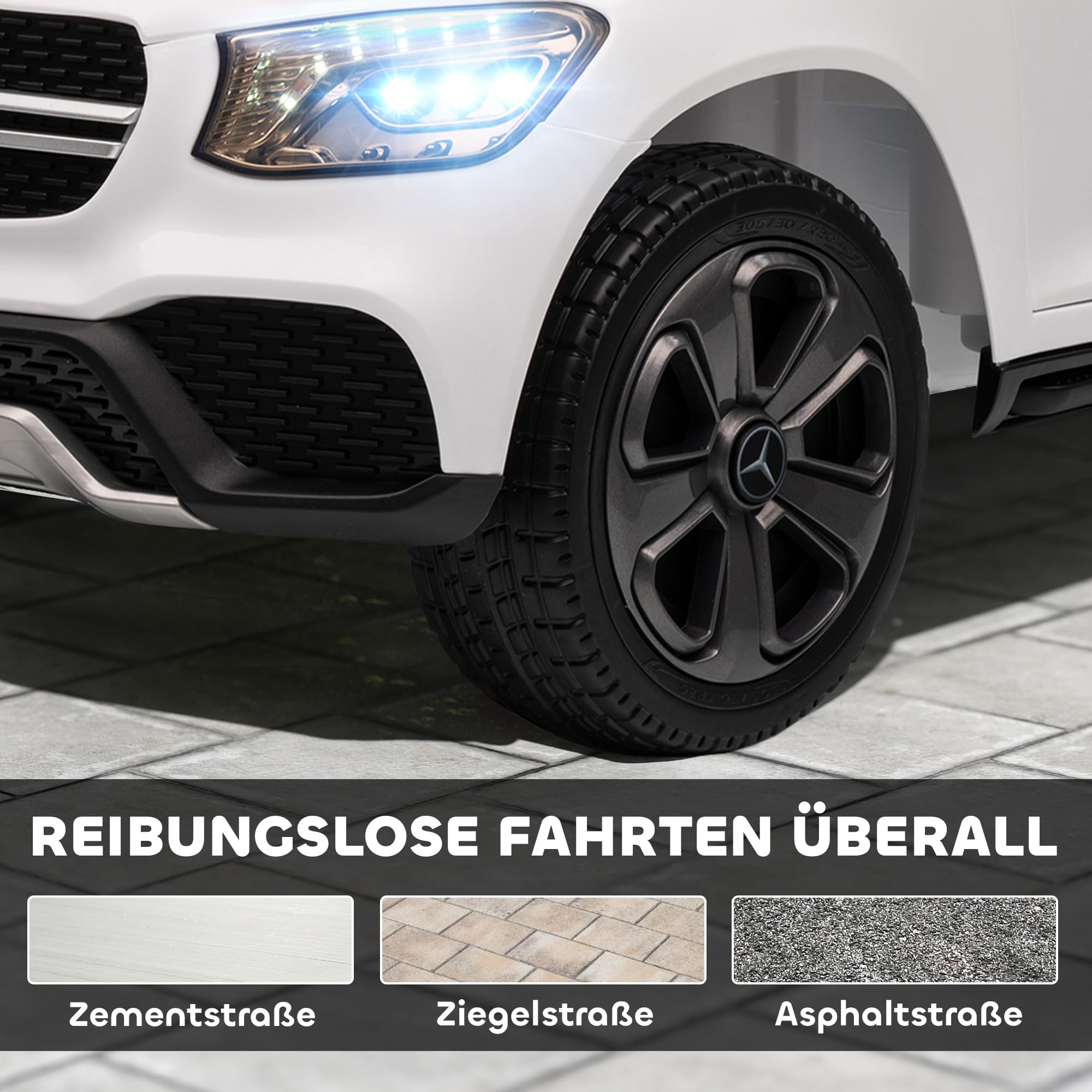 AIYAPLAY Elektryczne autko Mercedes-Benz Concept GLC Coupé 12V dla dzieci, samochód elektryczny z pilotem 2,4 GHz, 2 silniki, MP3, LED, muzyka, klakson, miękki start, 3-5 km/h, dla dzieci 3-6 lat,