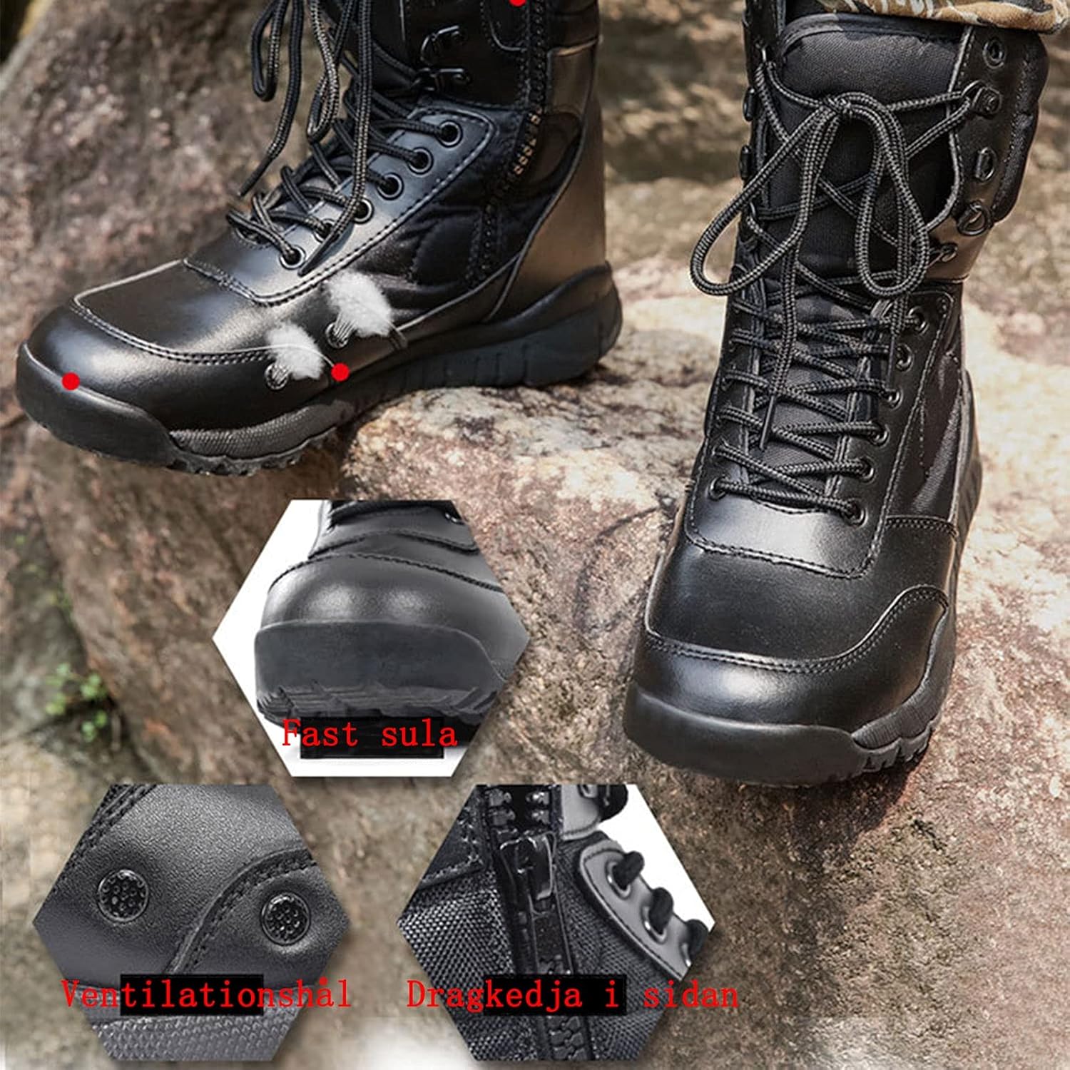 Yytcsjz Men'S Tactical Boots, Hiking Work Boots, Military Tactical Work Boots, Ideal Casual Wear As Well As All Outdoor Activities, Trekking