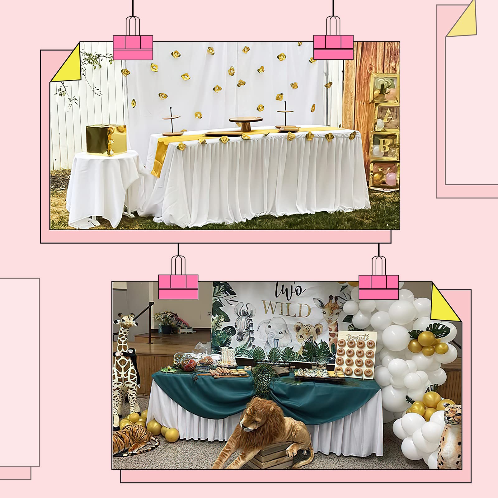 HB HBB MAGIC HBBMAGIC Bianco Gonna da Tavolo L183*H76cm, Decorazioni Tavolo per Babyparty, Babyshower, Compleanno, Matrimonio, Natale, Capodanno