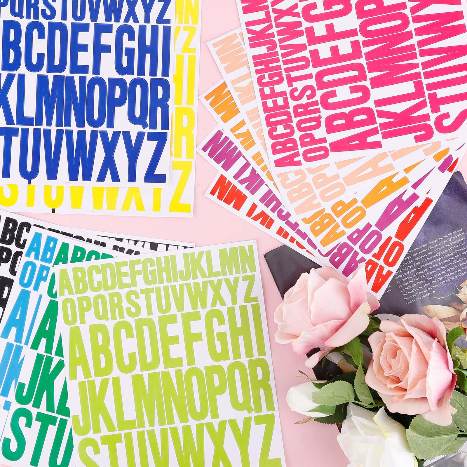 Autocollants Lettres OUDQFCJ - Lot De 312, Vinyle Résistant, Grande Et Petite Taille, Multicolore