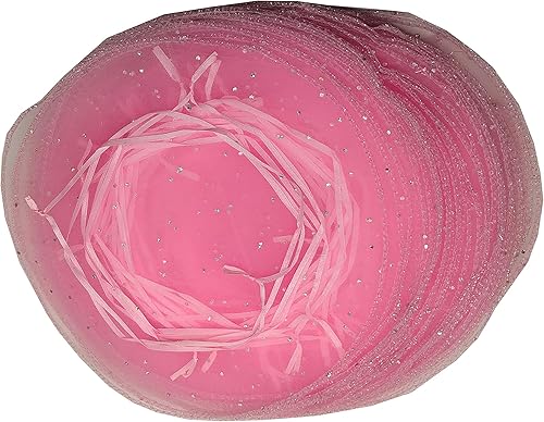 Miniatura 4 de Ankirol 100 bolsas de organza transparente con cordón redondo de organza para joyas, bolsa de dulces de 10.2 in10.2 pulgadas de diámetro para